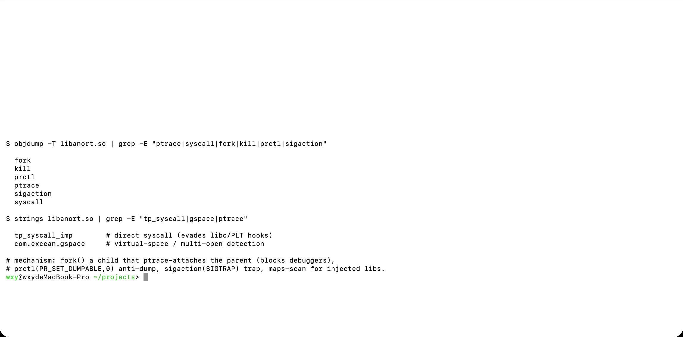 libanort.so anti-debug / anti-injection toolkit